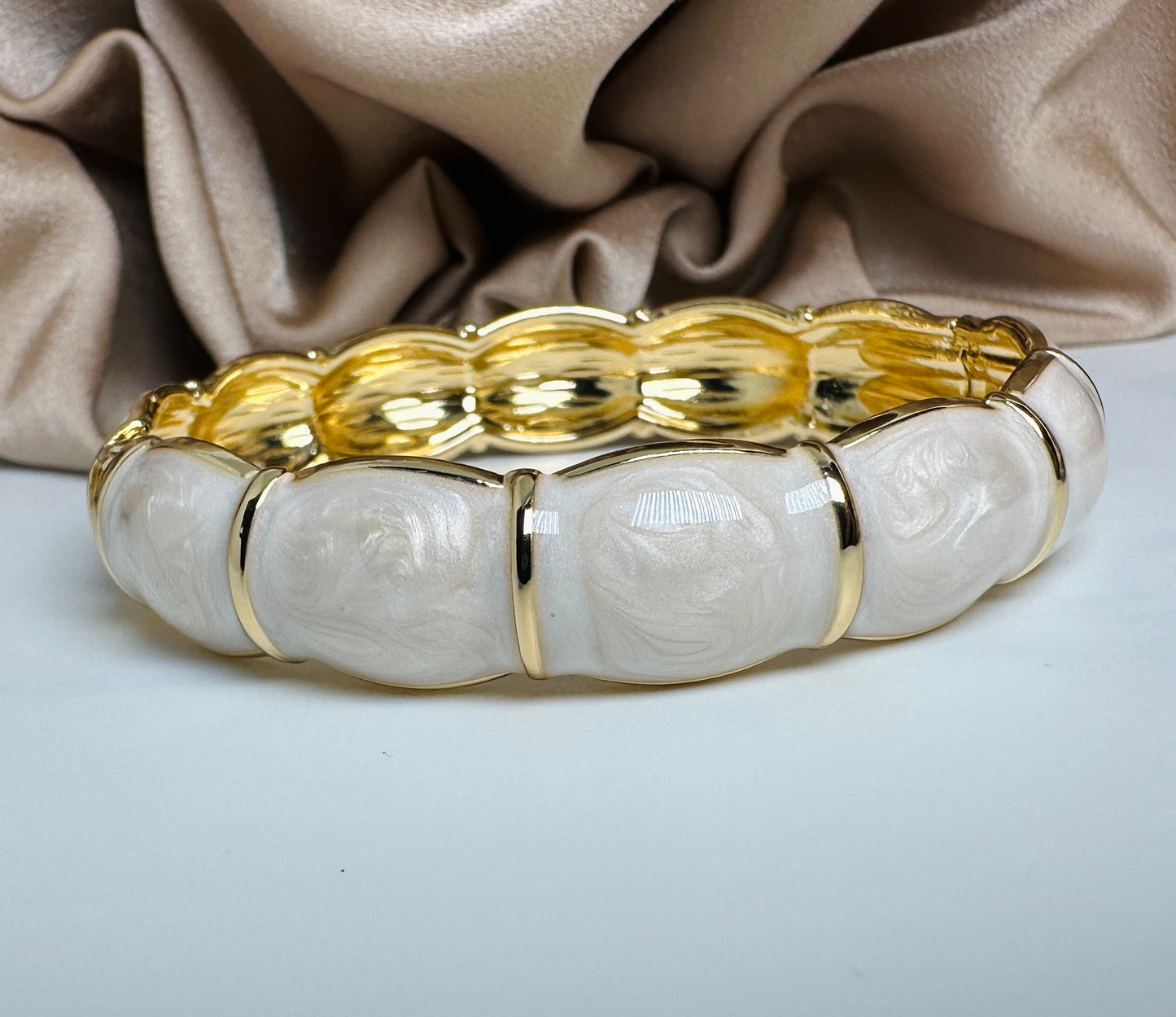 White Enamel Bracelet