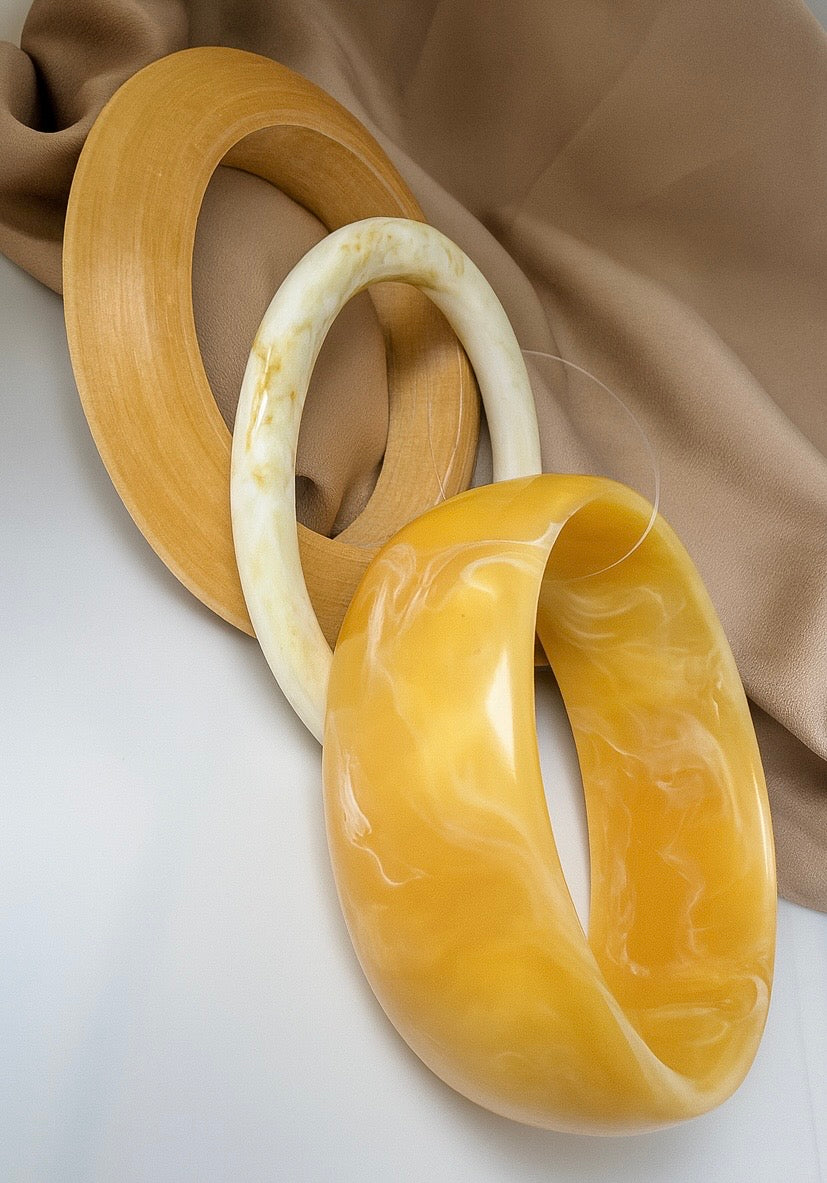 Honey Veil Bangles - Set of 3
