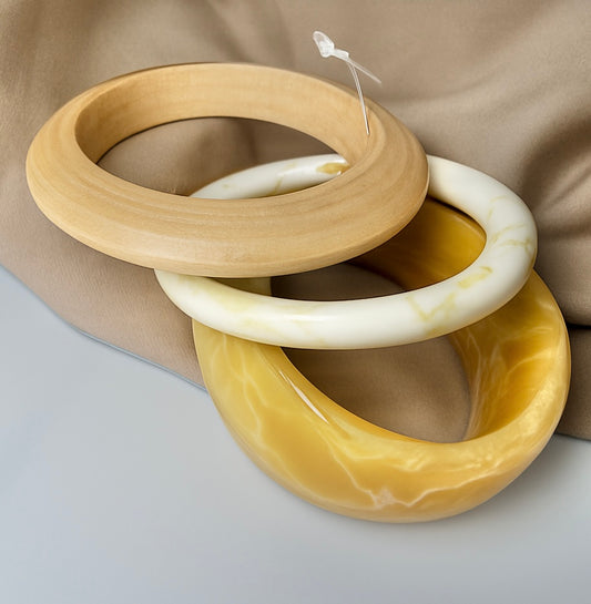 Honey Veil Bangles - Set of 3