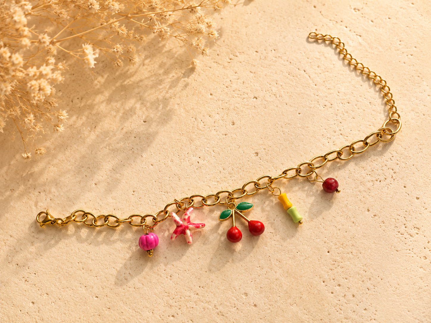 Cherry Bloom Gold Bracelet