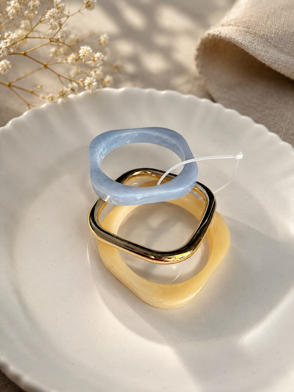 Square Bangle stack