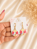 Pastel Blossom Hoop Earrings