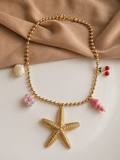 Golden Starfish Charm Necklace