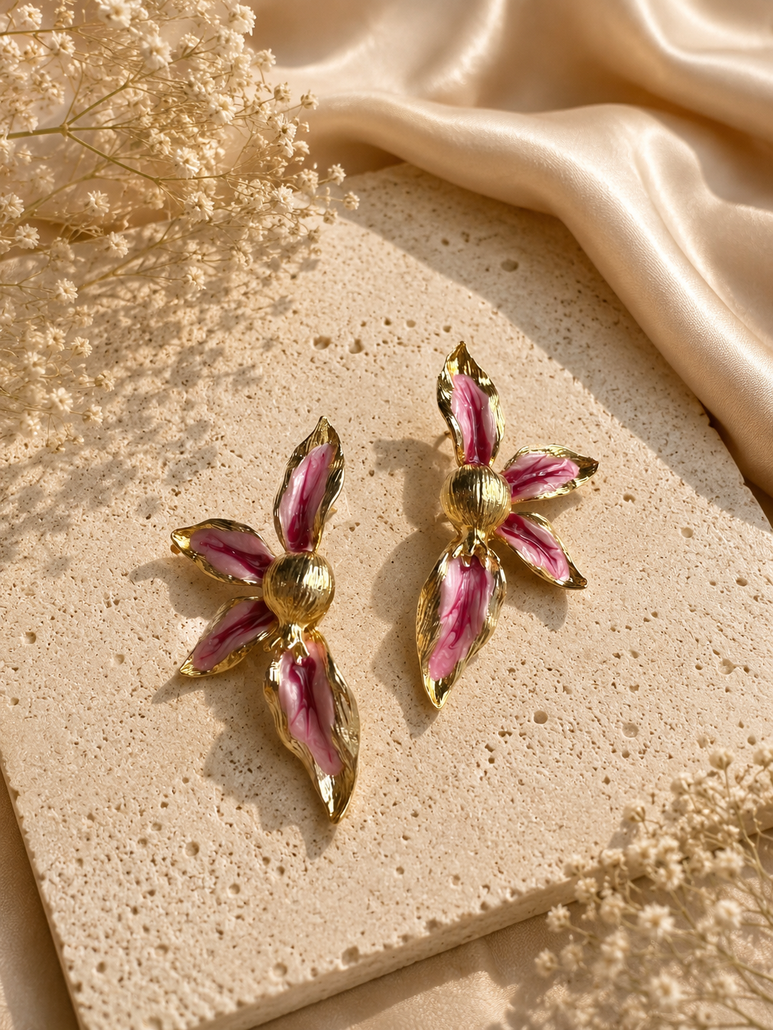 Rosé Orchid Bloom Earrings