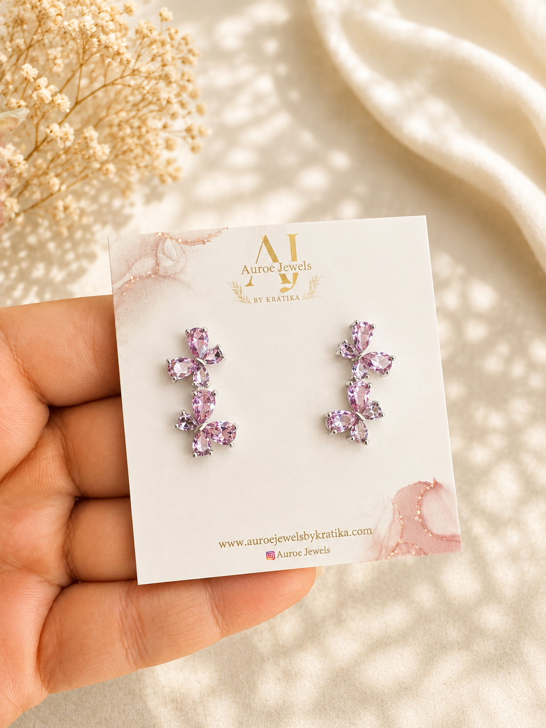 Lilac Butterfly Earrings