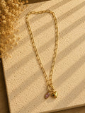 Rosé Heart Charm Necklace
