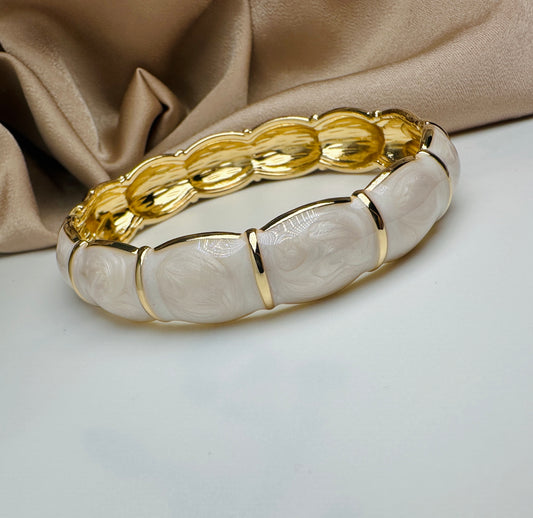 White Enamel Bracelet