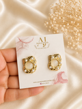 Pearl Frame Stud Earrings