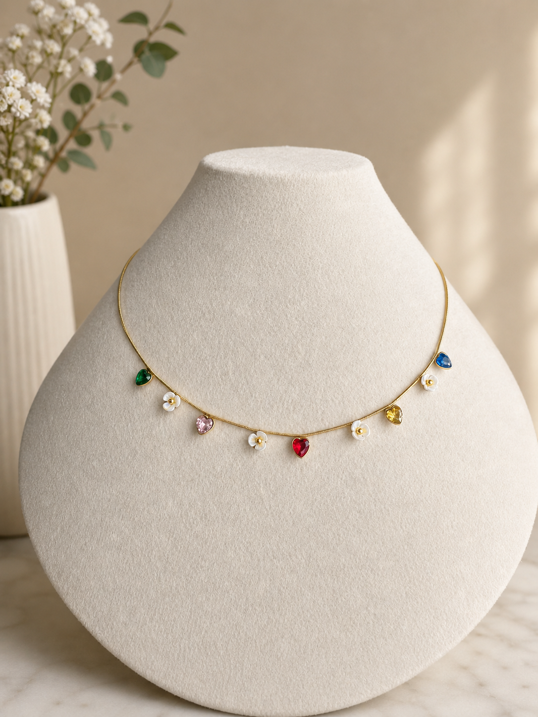 Bloom & Heart Charm Necklace