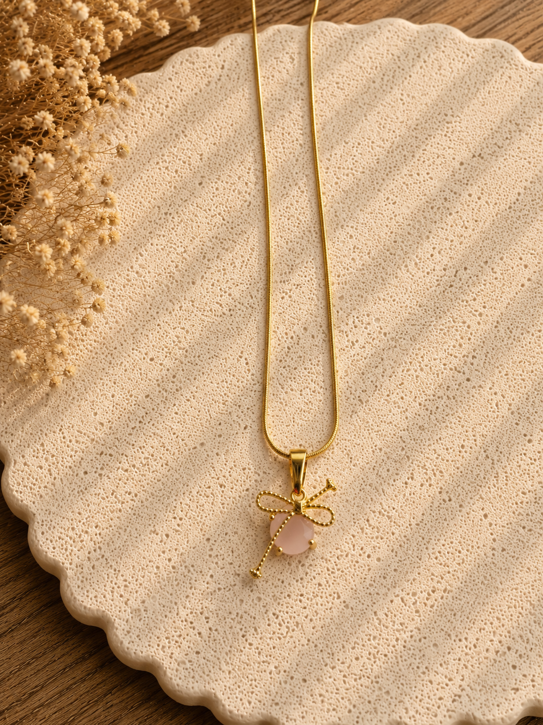 Blush Bow Necklace