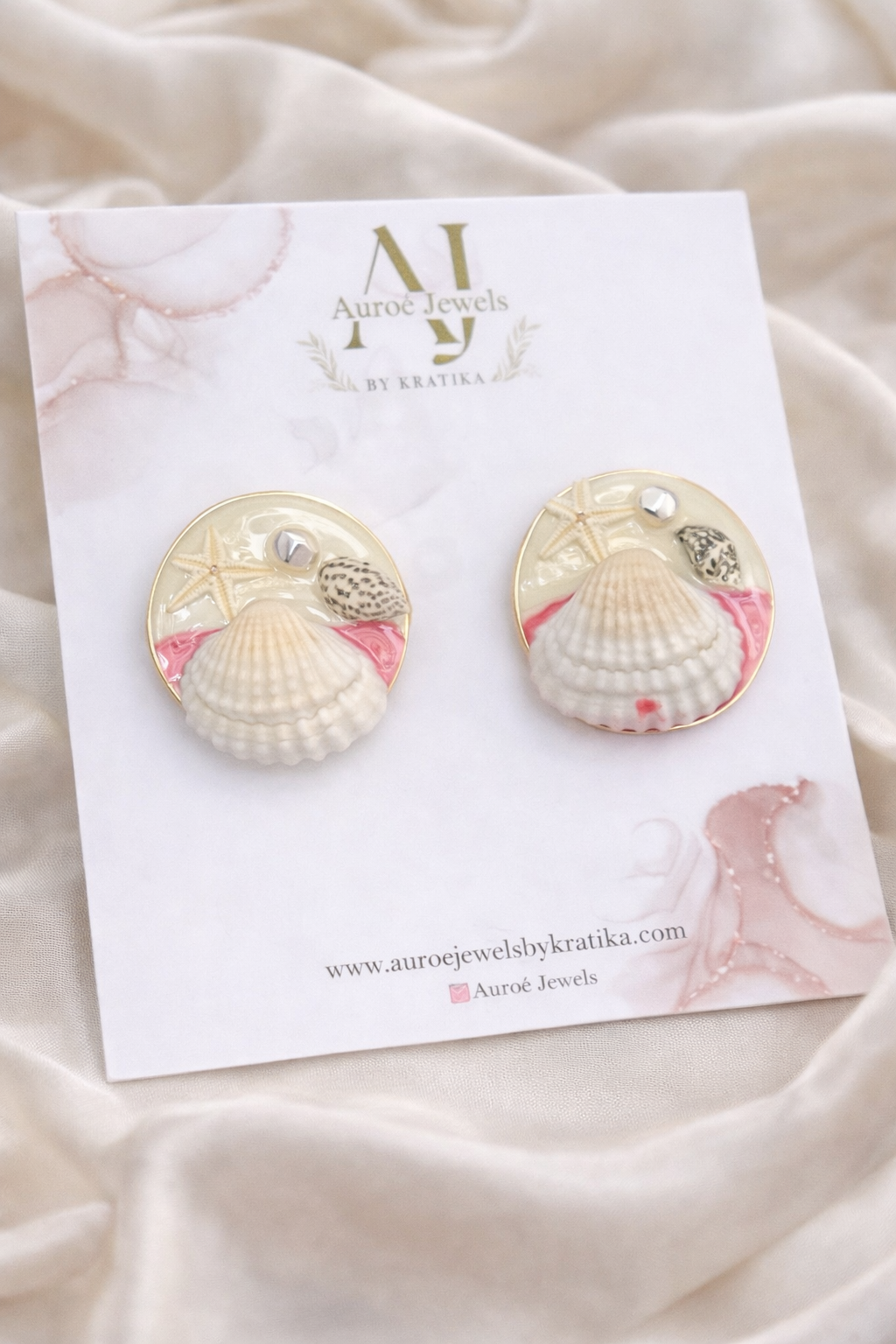 Seashell Charm Studs