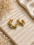 Pearl Dune Textured Hoops