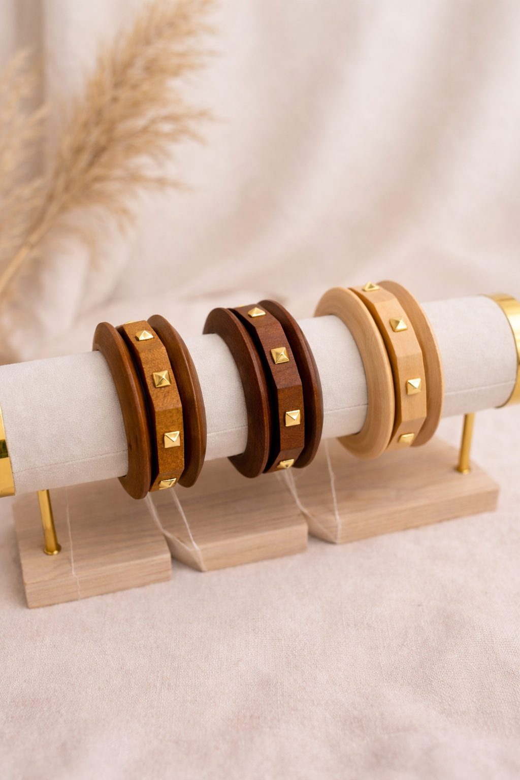 Wooden Bangle Stack- Set of 3