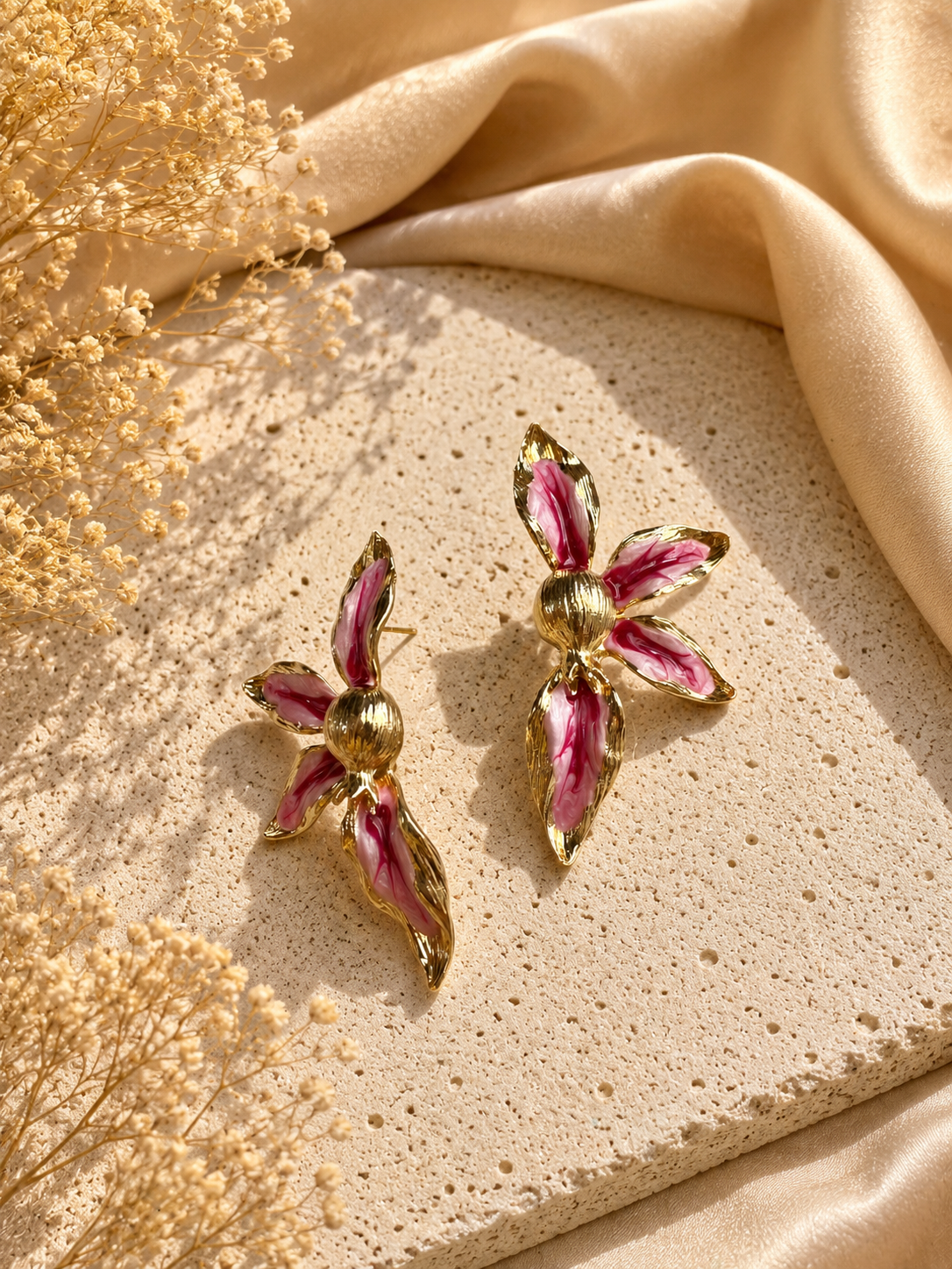 Rosé Orchid Bloom Earrings