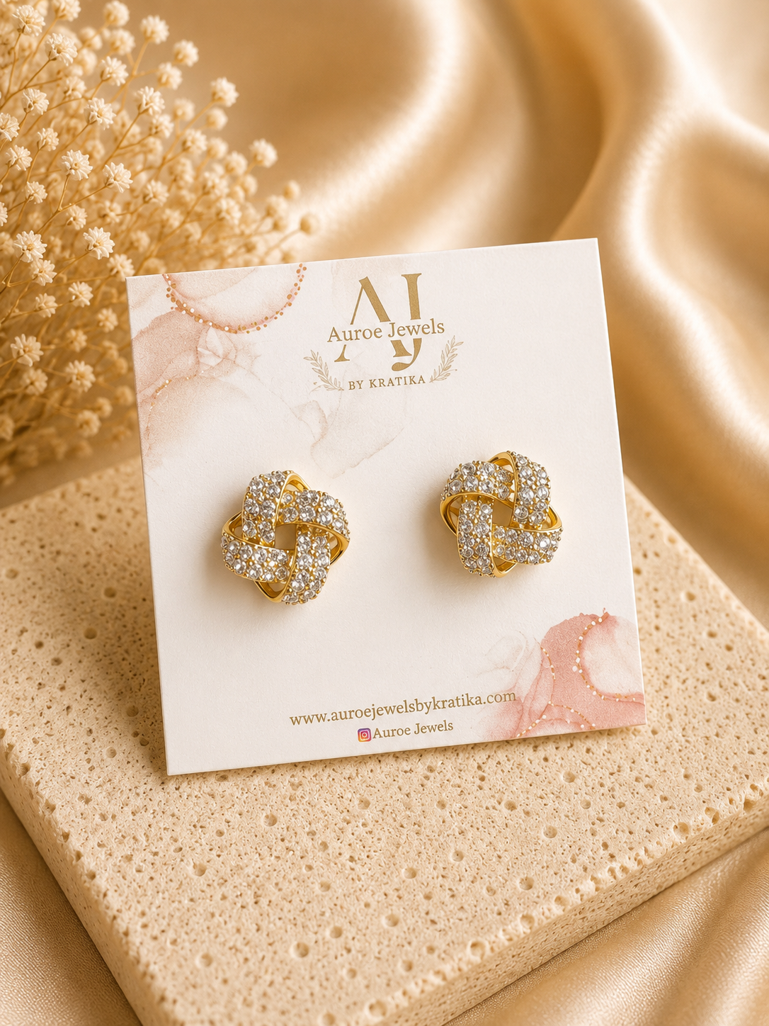 Knot Crystal Stud Earrings