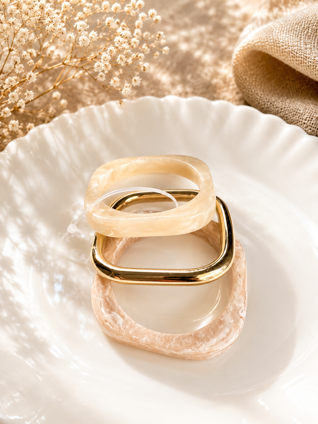 Square Bangle stack