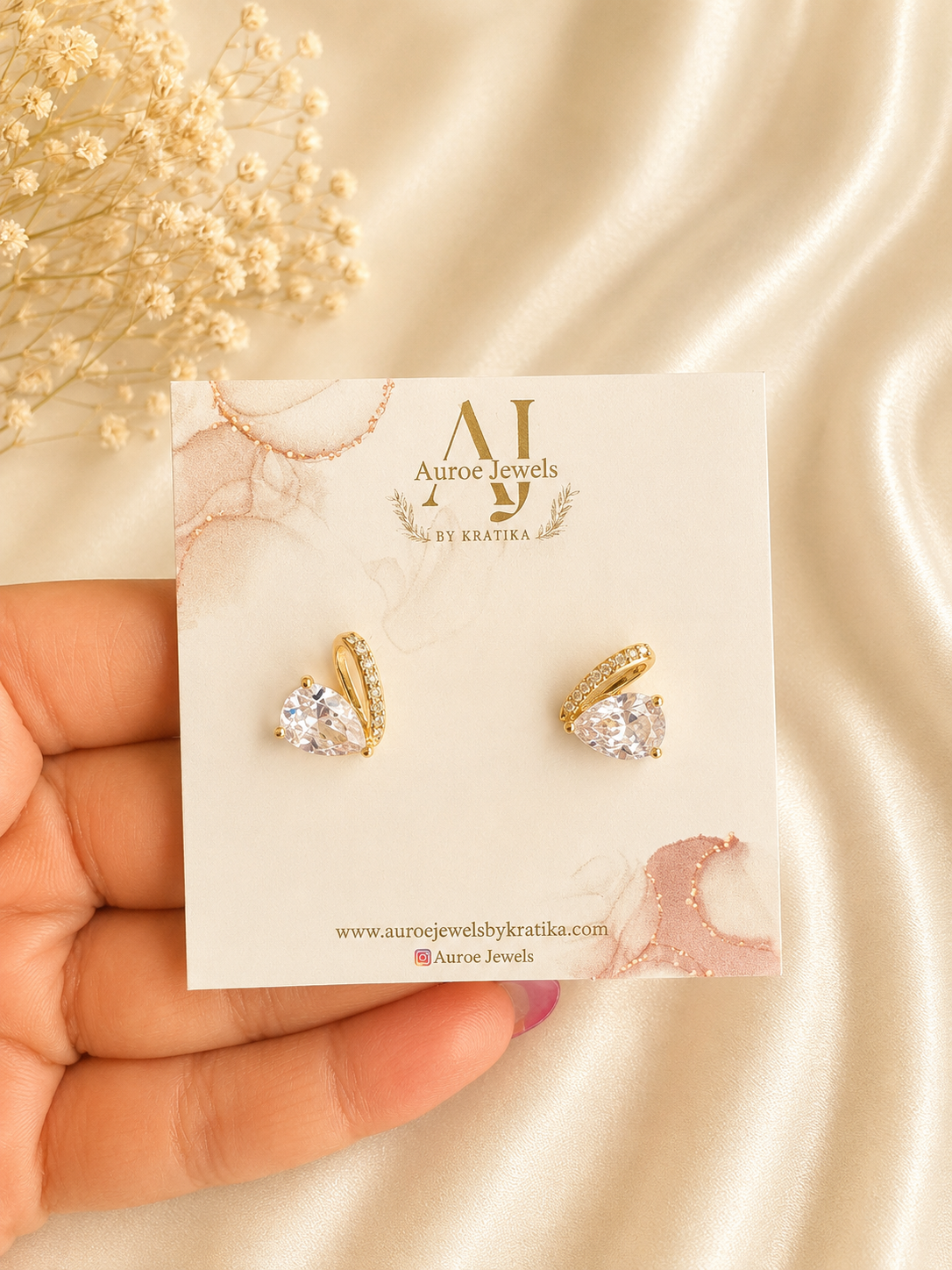 Crystal Teardrop Studs
