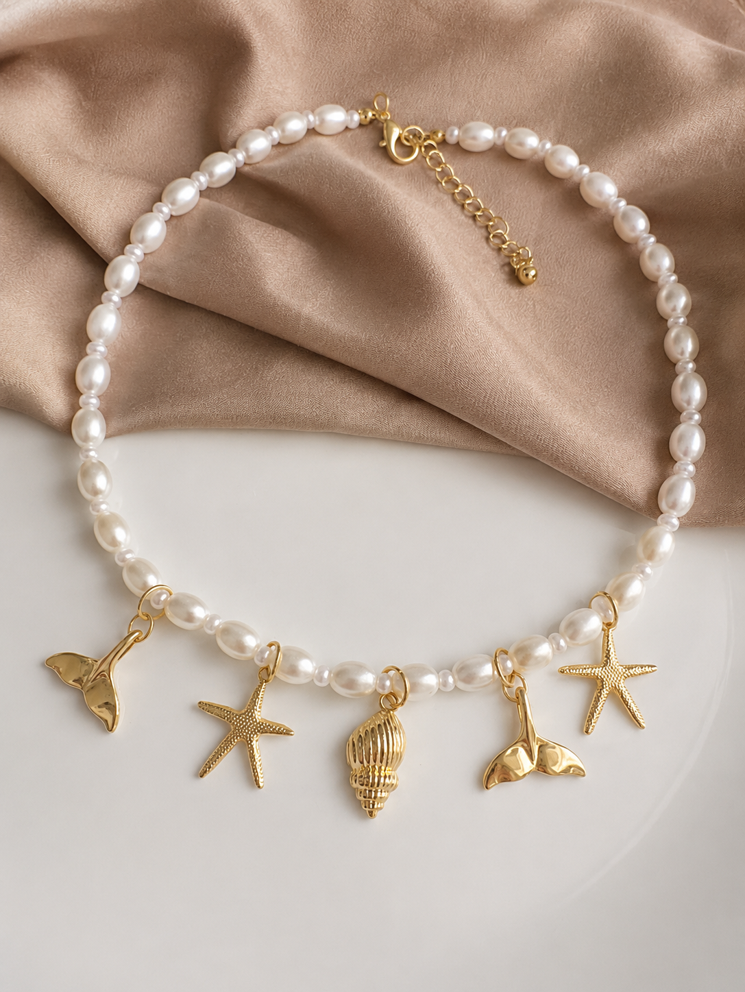 Pearl Tide Charm Necklace