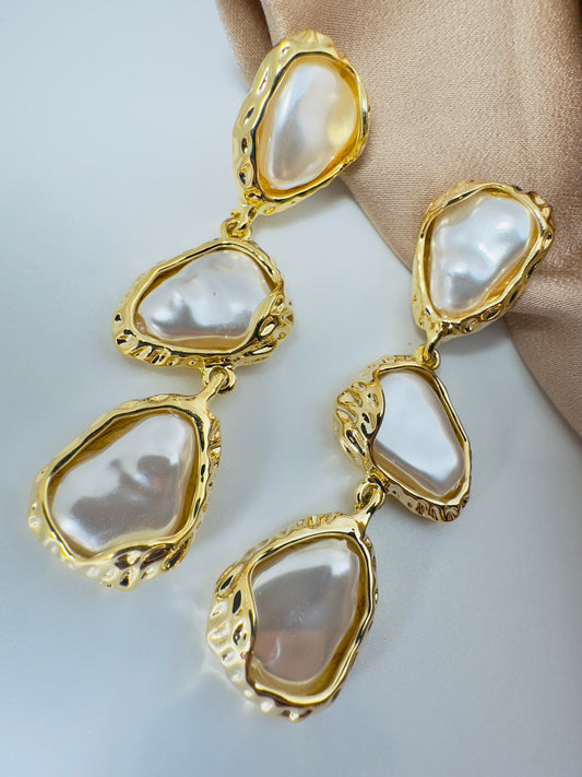 Gilded Pearl Earrings