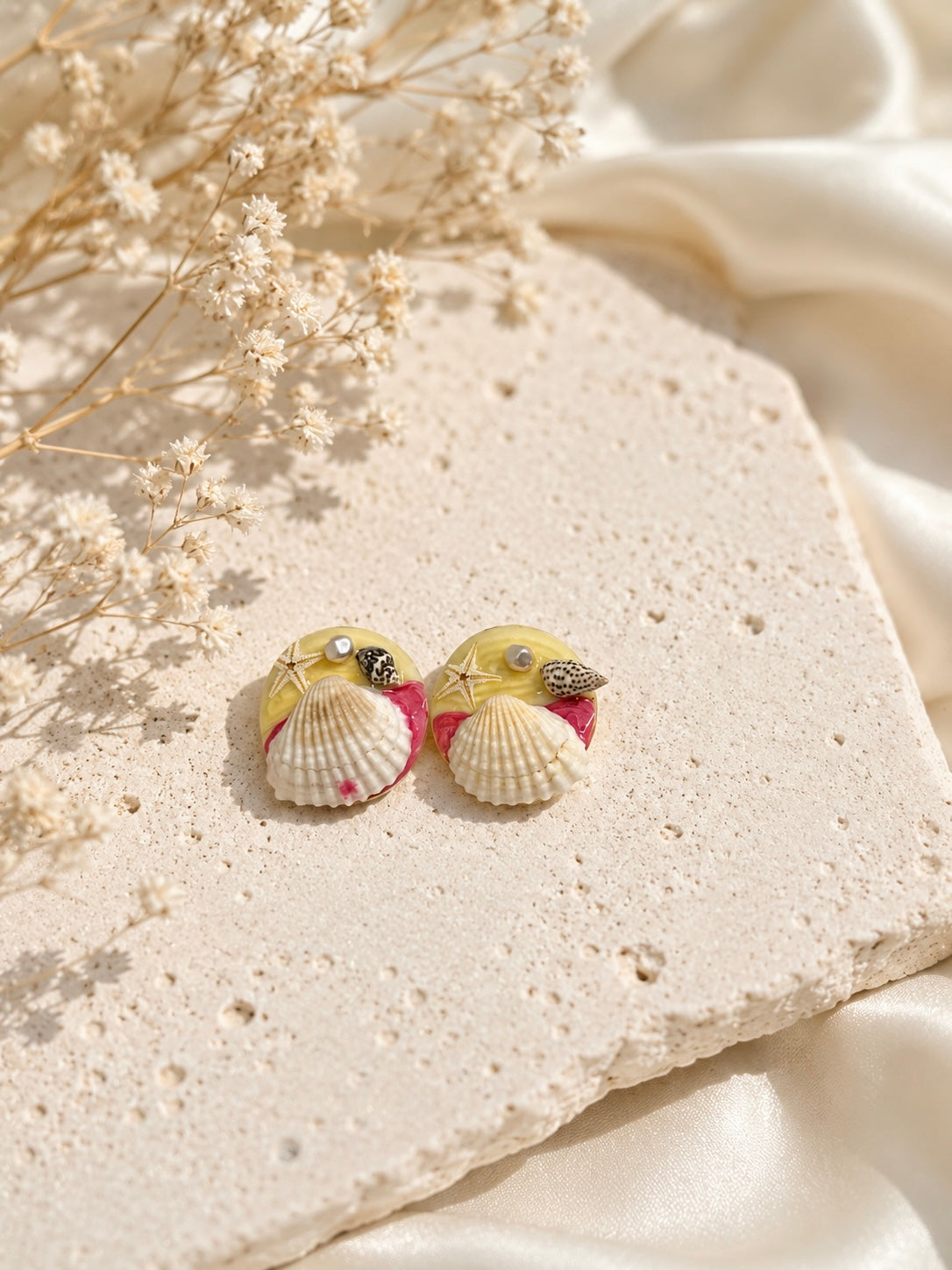 Seashell Charm Studs