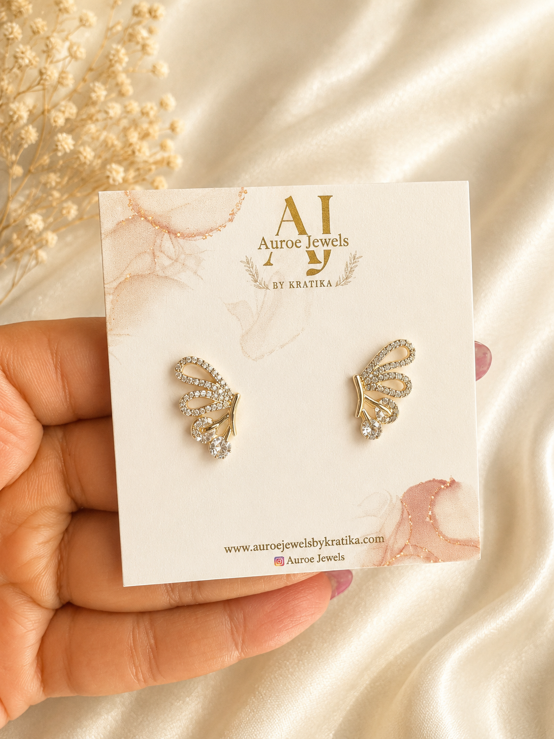 Crystal Butterfly Studs