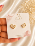 Crystal Heart Stud Earrings