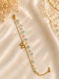 Aqua Pearl Bow Bracelet
