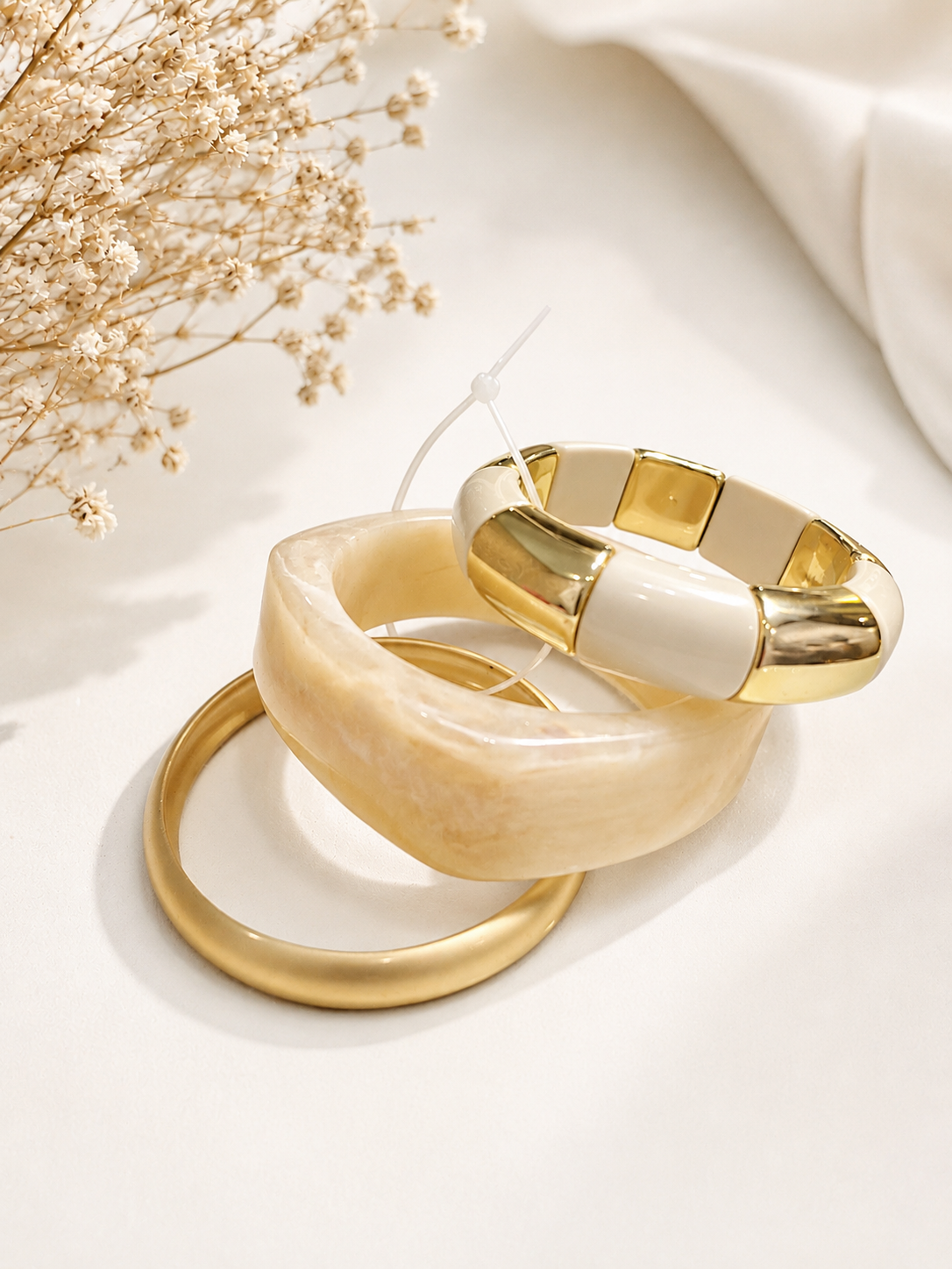 Ivory Glow Bangle Stack