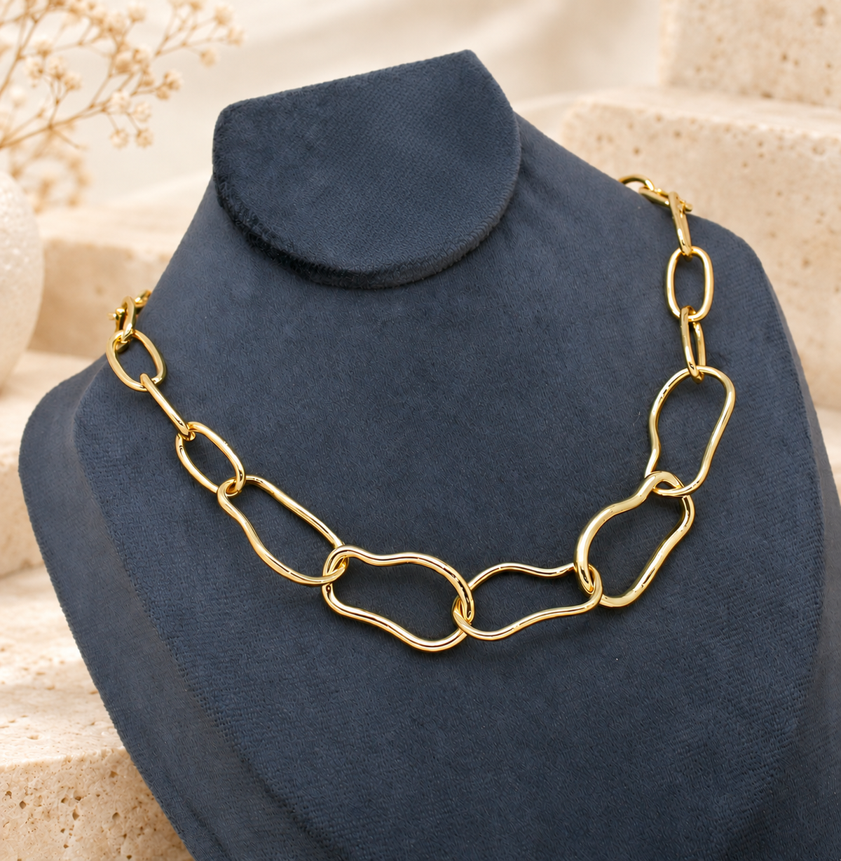 Golden Link Statement Necklace